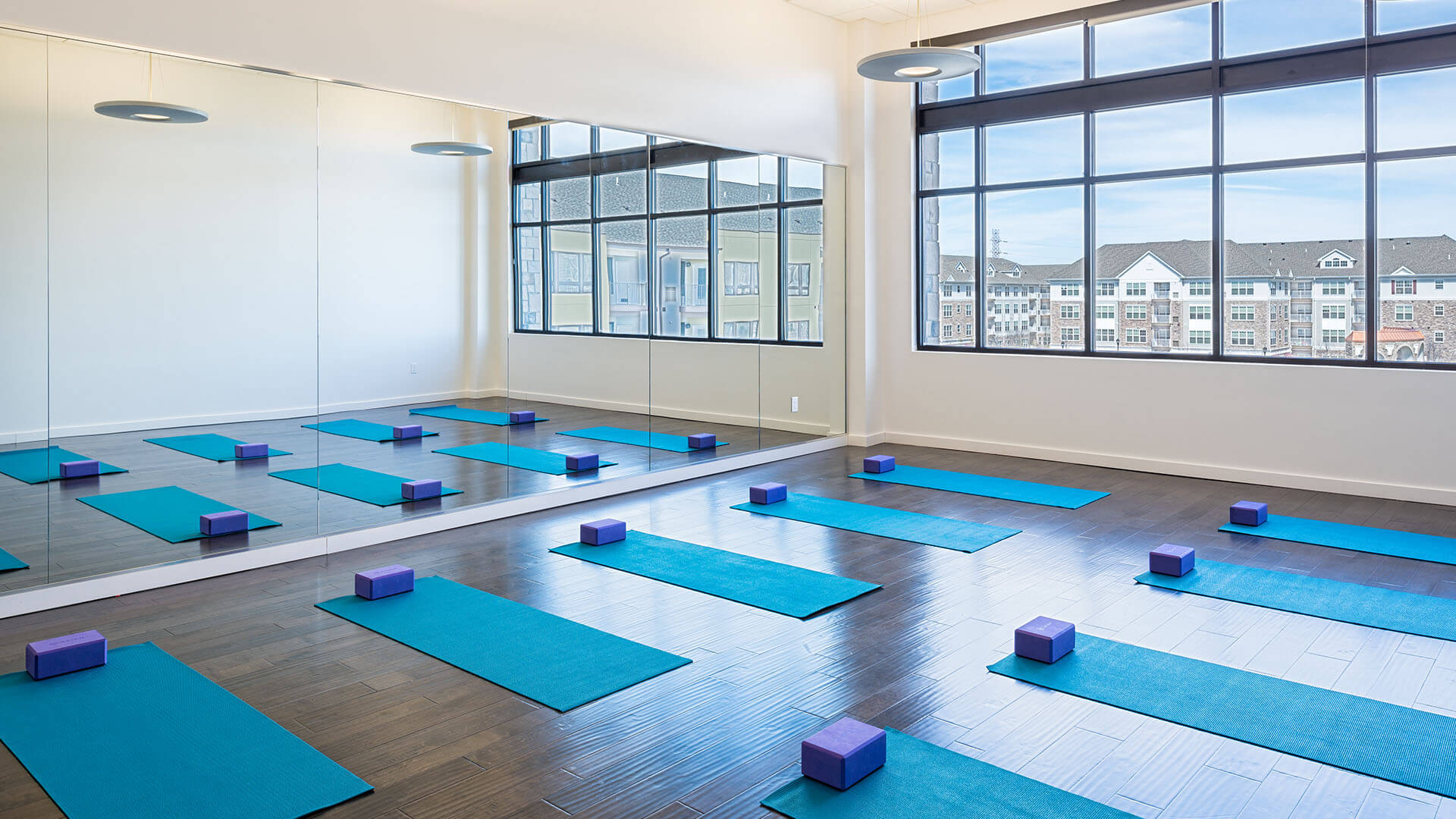 Tranquil yoga room offering full range of classes