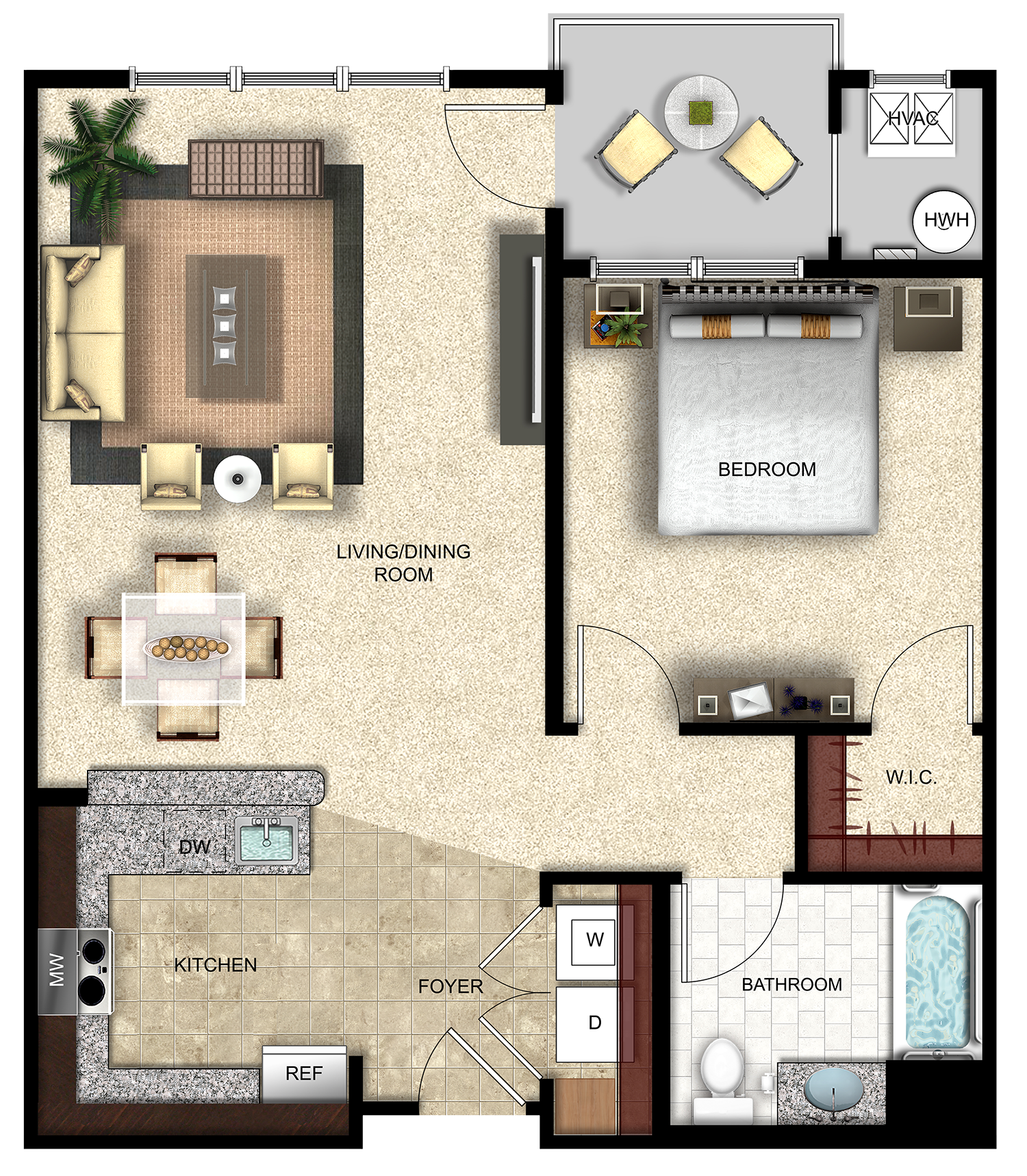 Chelsea 1 bedroom floor plan at Helix at Xchange