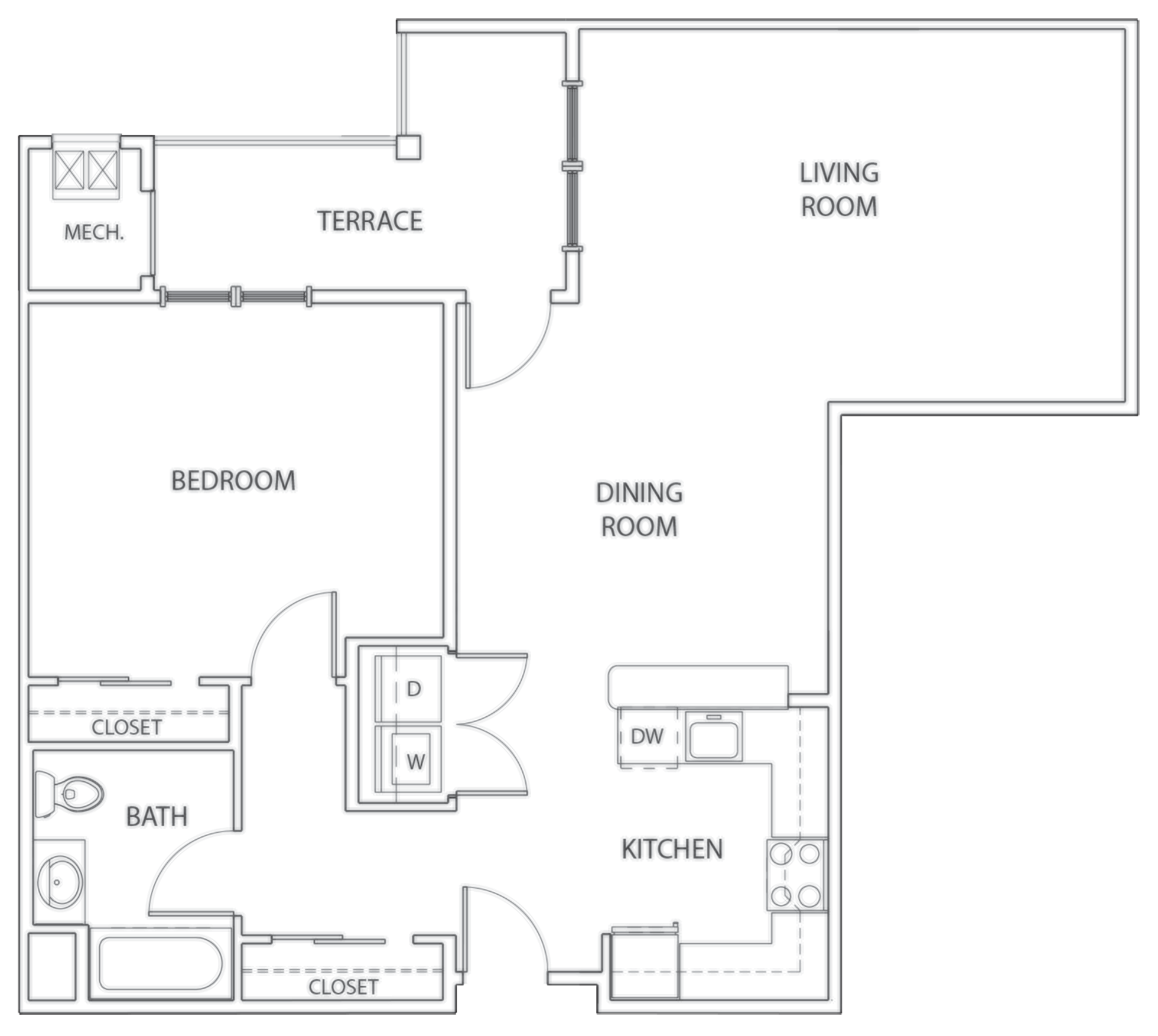 Chelsea 1 bedroom floor plan at Helix at Xchange