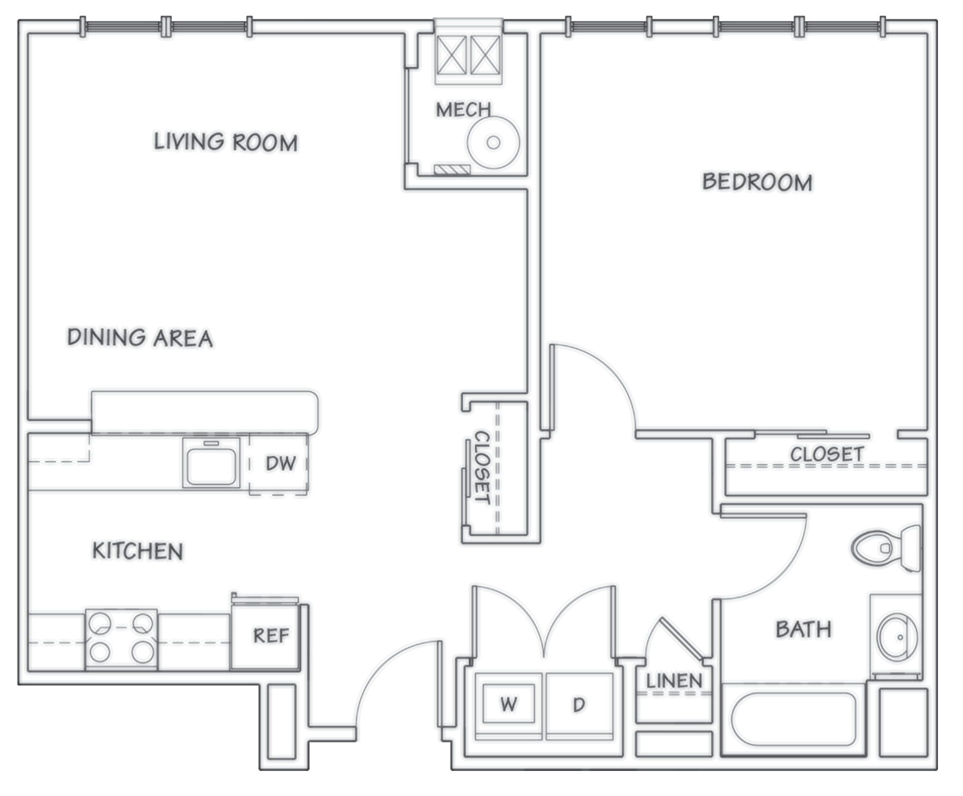 One bedroom apartment in Secaucus floor plan